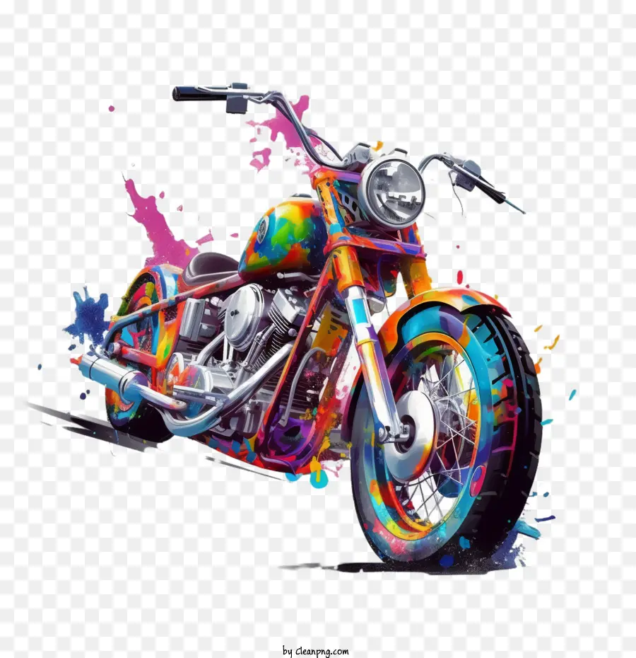 Motocicleta，Motocicleta Colorida PNG