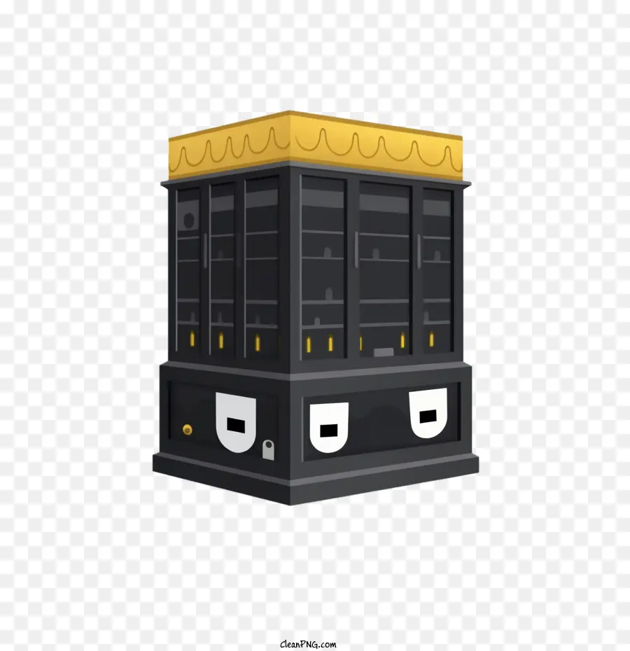 Emoji De Kaaba，Edifício Preto E Dourado PNG