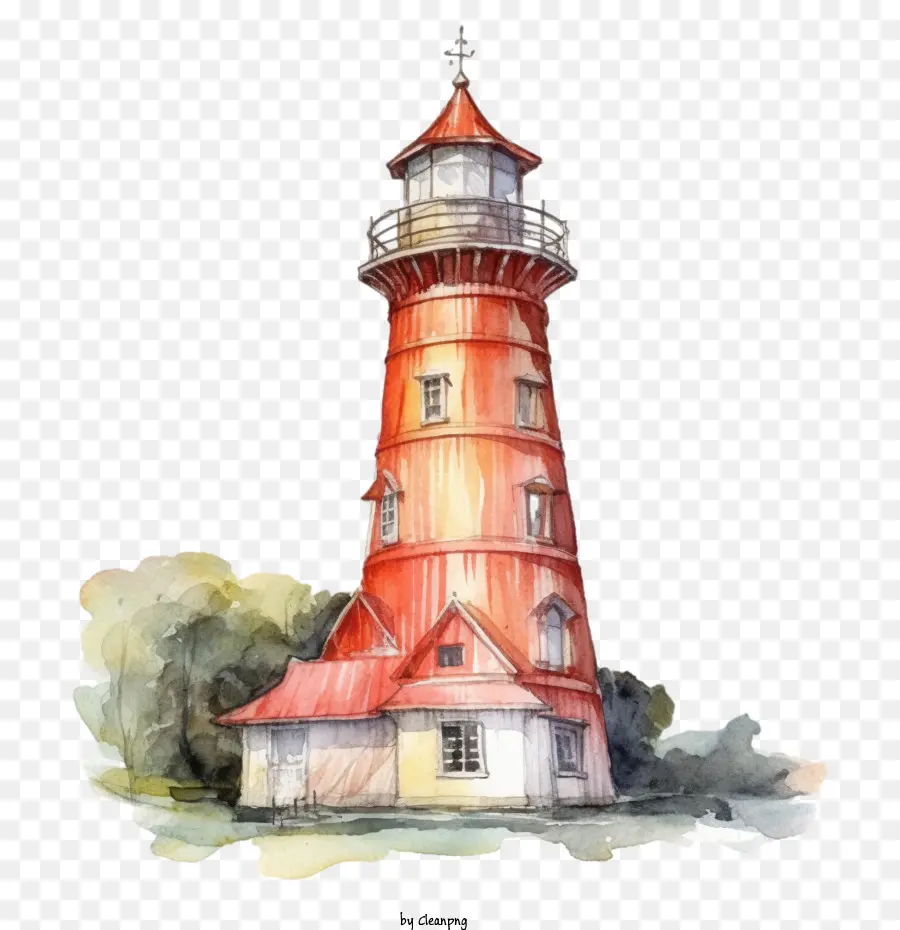 Lighthouse，Aquarela PNG
