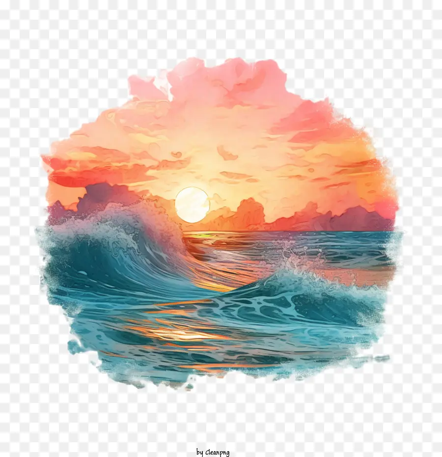 Sunrise，Oceano PNG