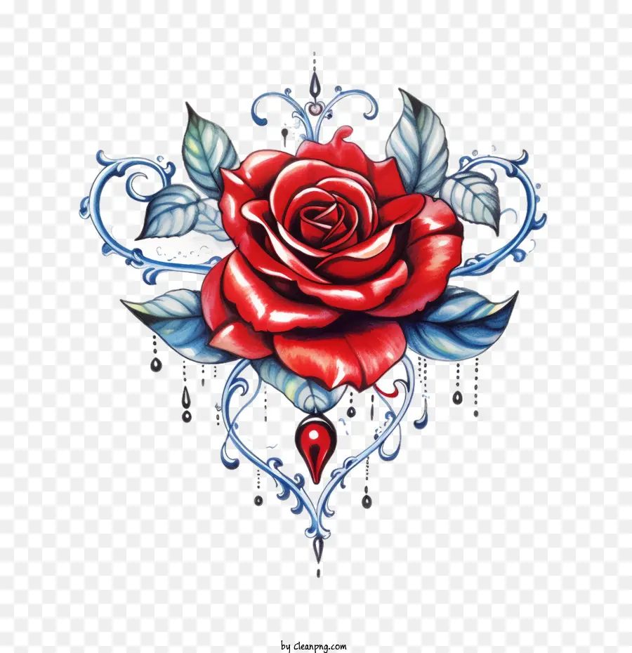 Rosa，Rose Coração PNG