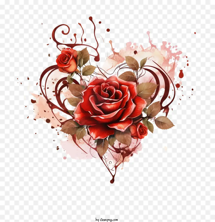 Rosa，Rose Coração PNG
