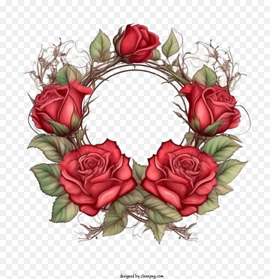 Coroa De Flores Rosa，Rosa Vermelha PNG