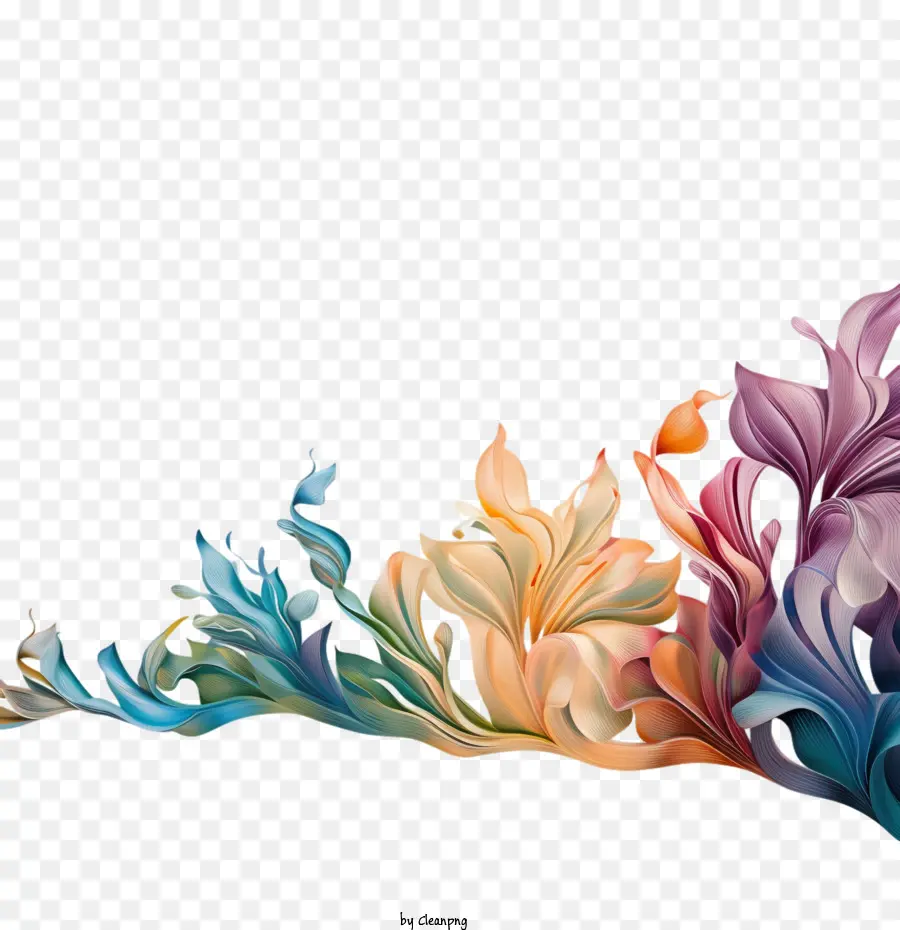 Linha De Flores，Resumo Colorido PNG