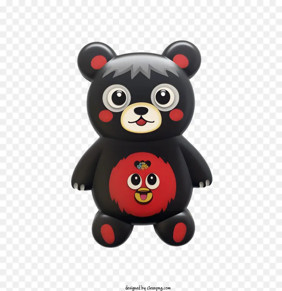 Emoji Fofo，Brinquedo Urso Negro PNG