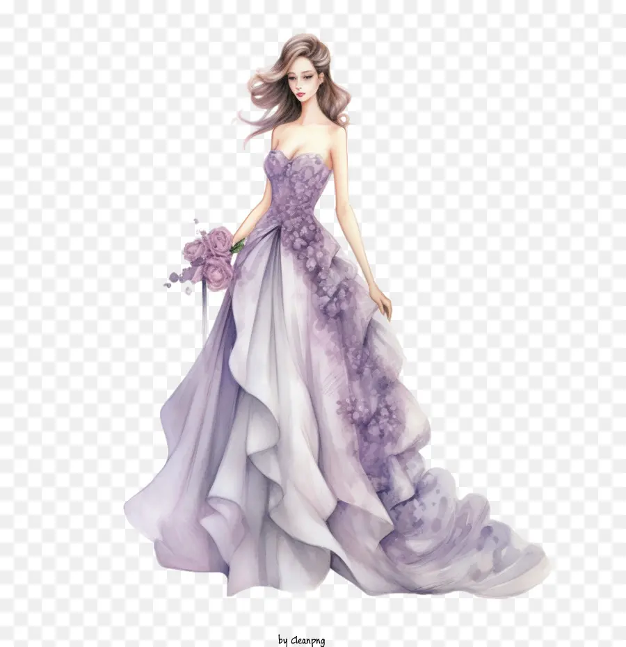 Vestido De Noiva，Roxo PNG