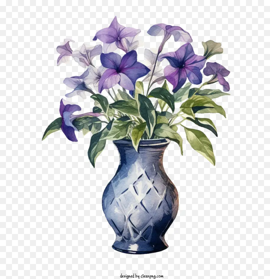 Vinca Flor，Vaso PNG