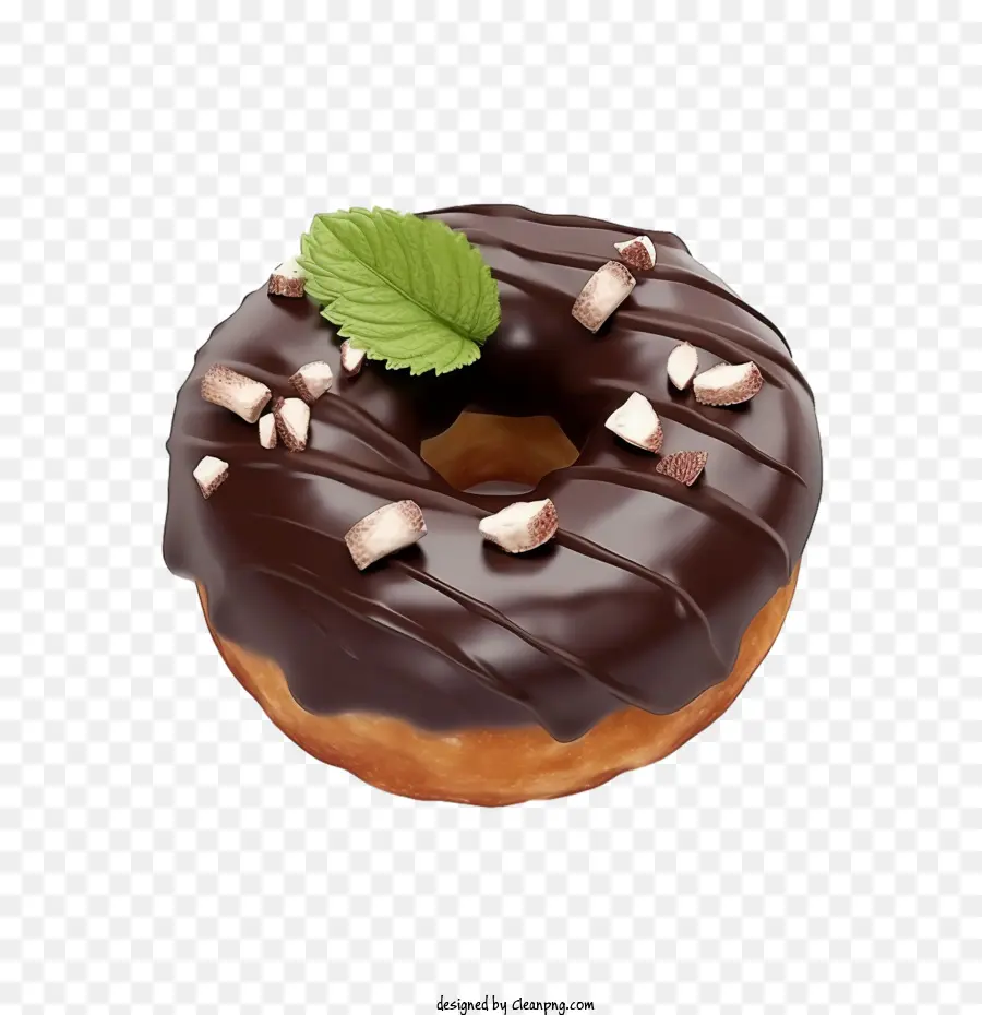Donut De Chocolate，Donut Coberto De Chocolate PNG