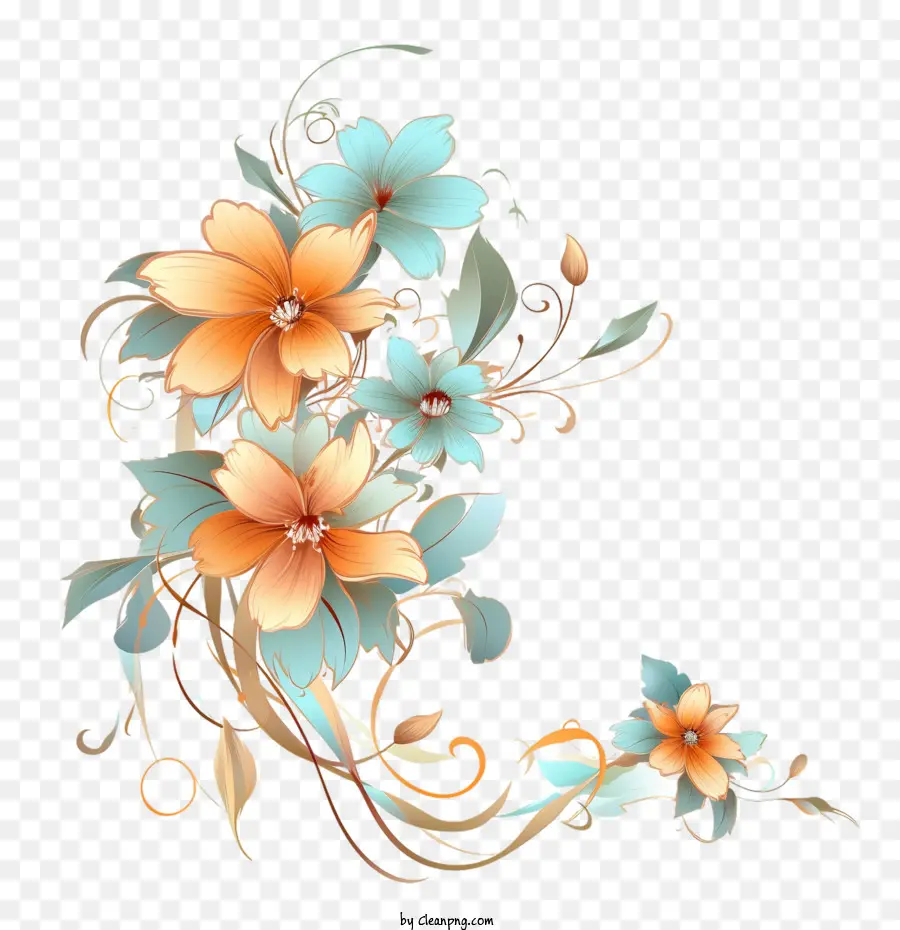 Abstrato Flores，Design Floral PNG