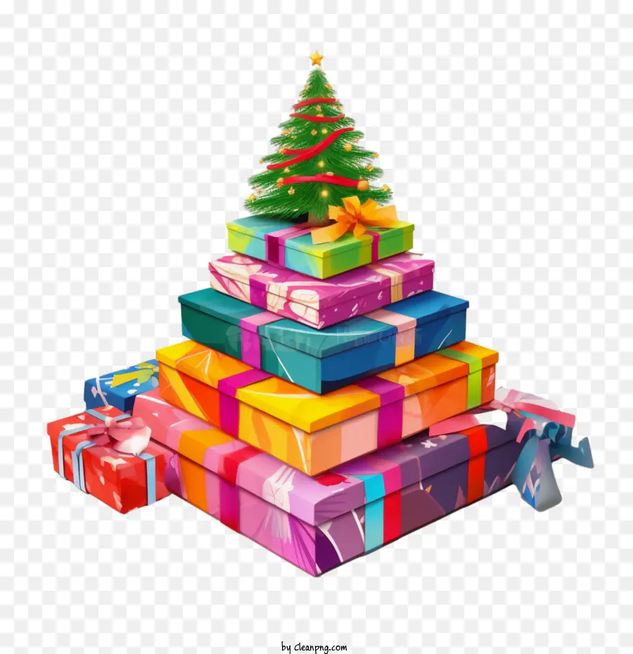 Árvore De Presente De Natal，Caixa De Presente PNG