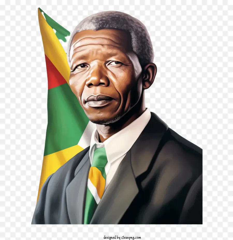 Nelson Mandela，Homem De Terno PNG