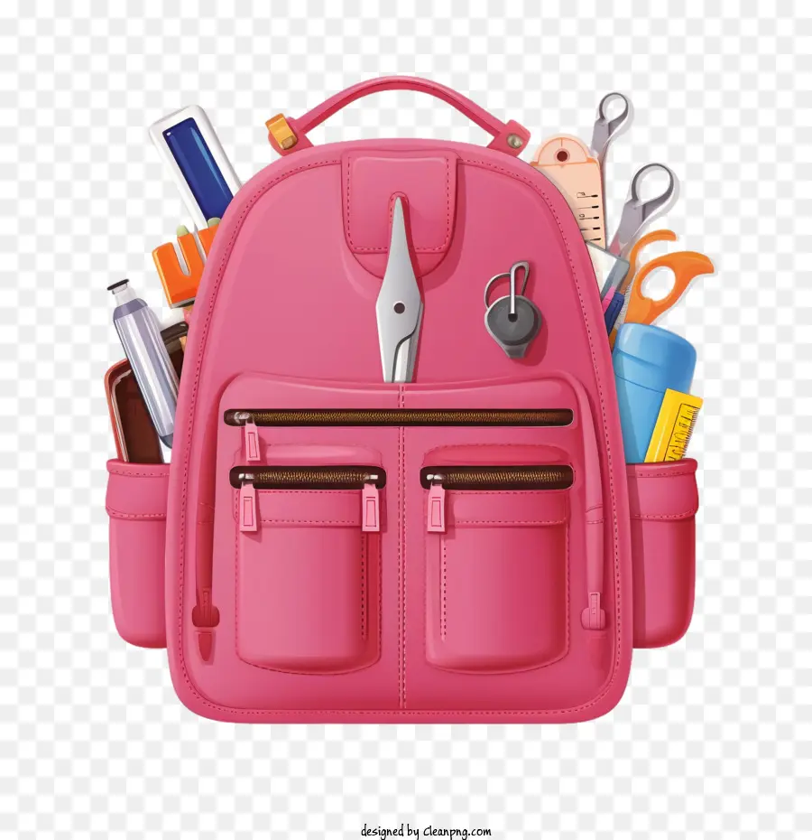 Saco De Escola，Mochila Cor De Rosa PNG