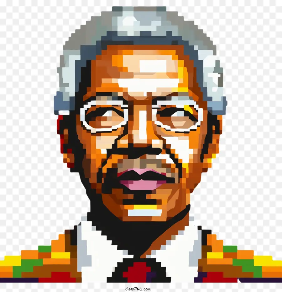 Nelson Mandela，Pixel Art PNG