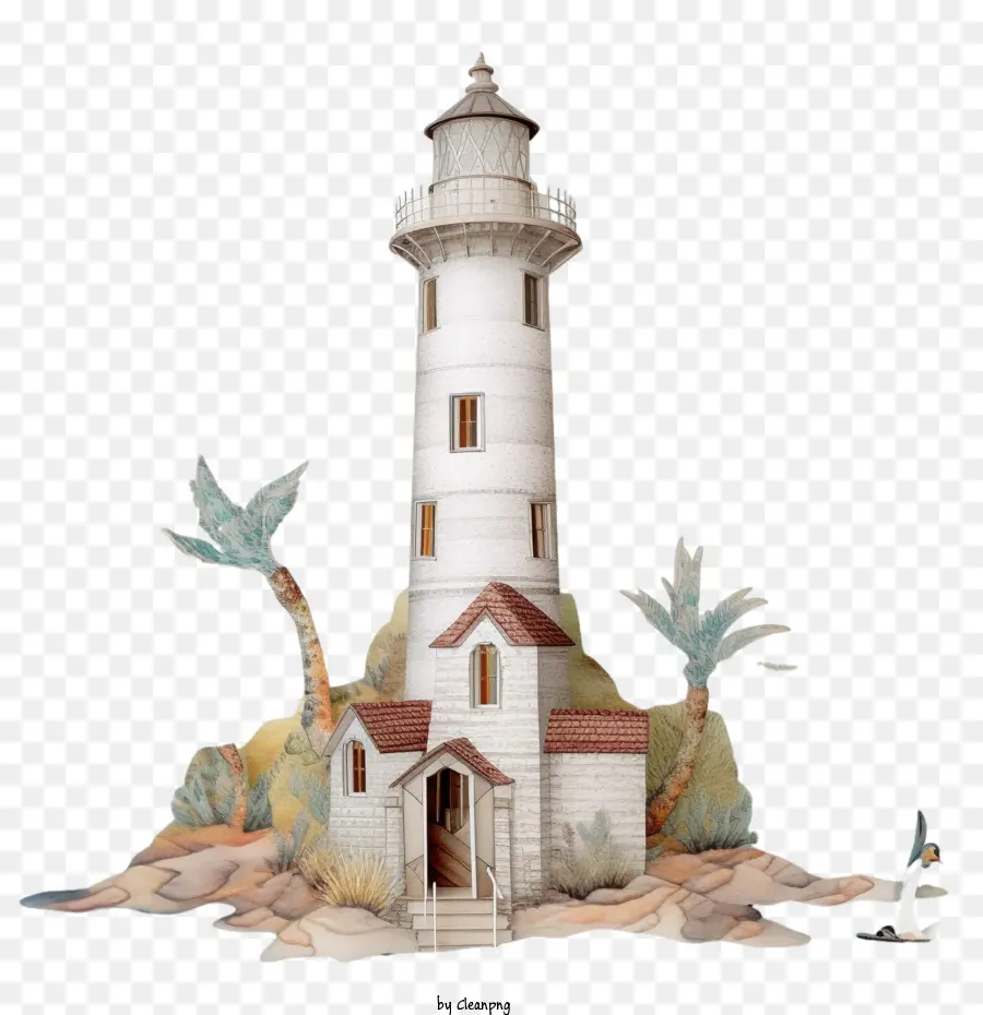 Lighthouse，Farol De Arte De Papel PNG