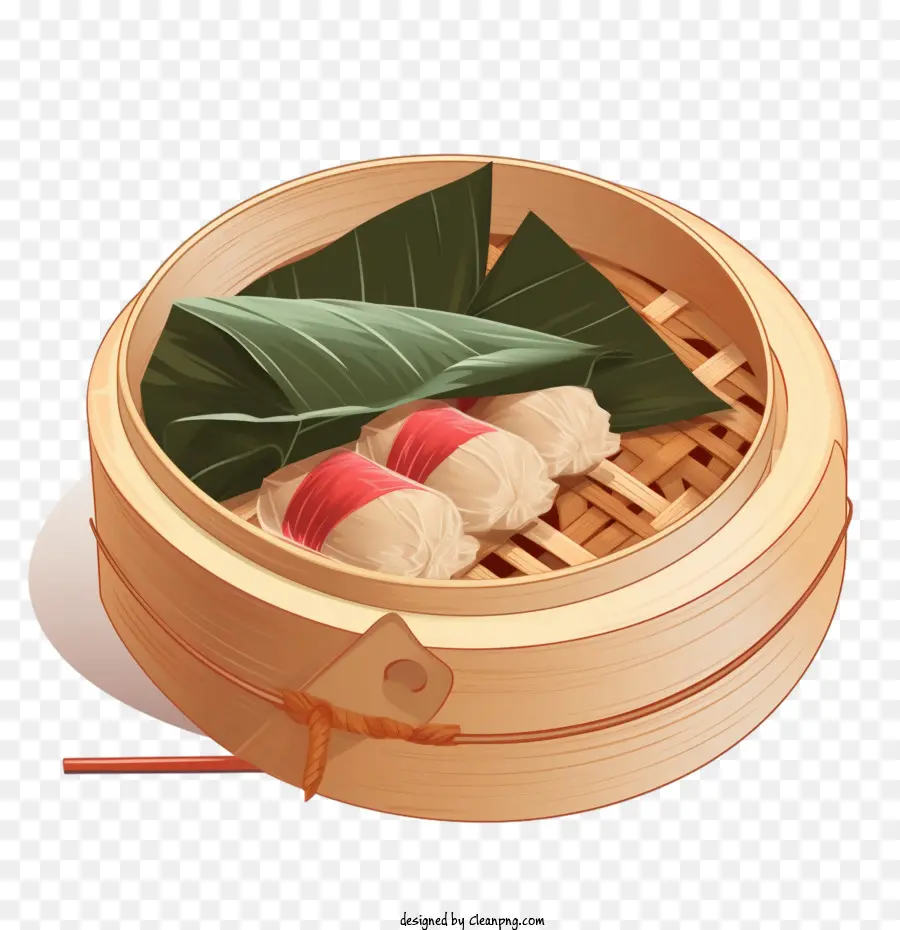 Comida Asiática，Cesta De Bambu PNG