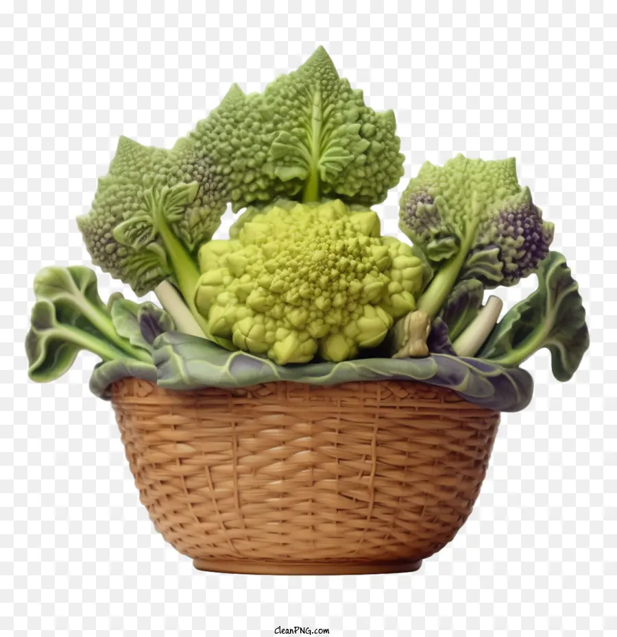 Romanesco，Cesta De Brócolis PNG