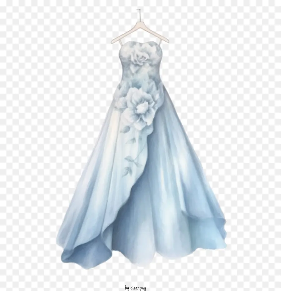 Vestido De Noiva，Vestido Azul PNG