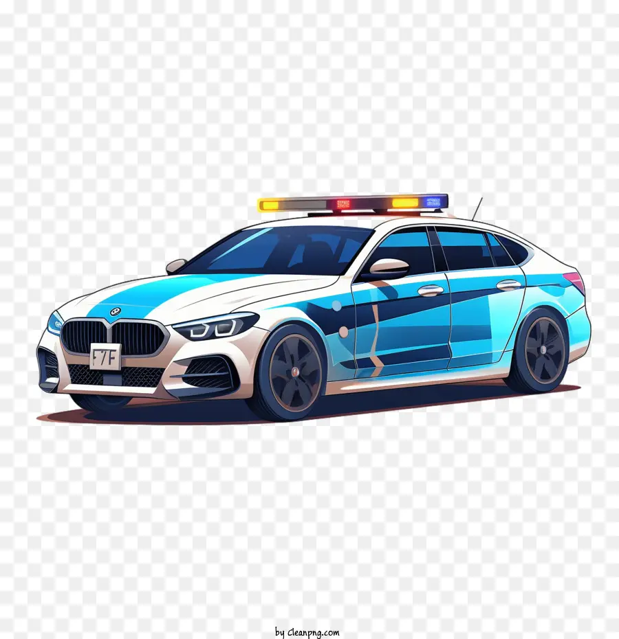 O Carro De Polícia，Azul E Branco PNG