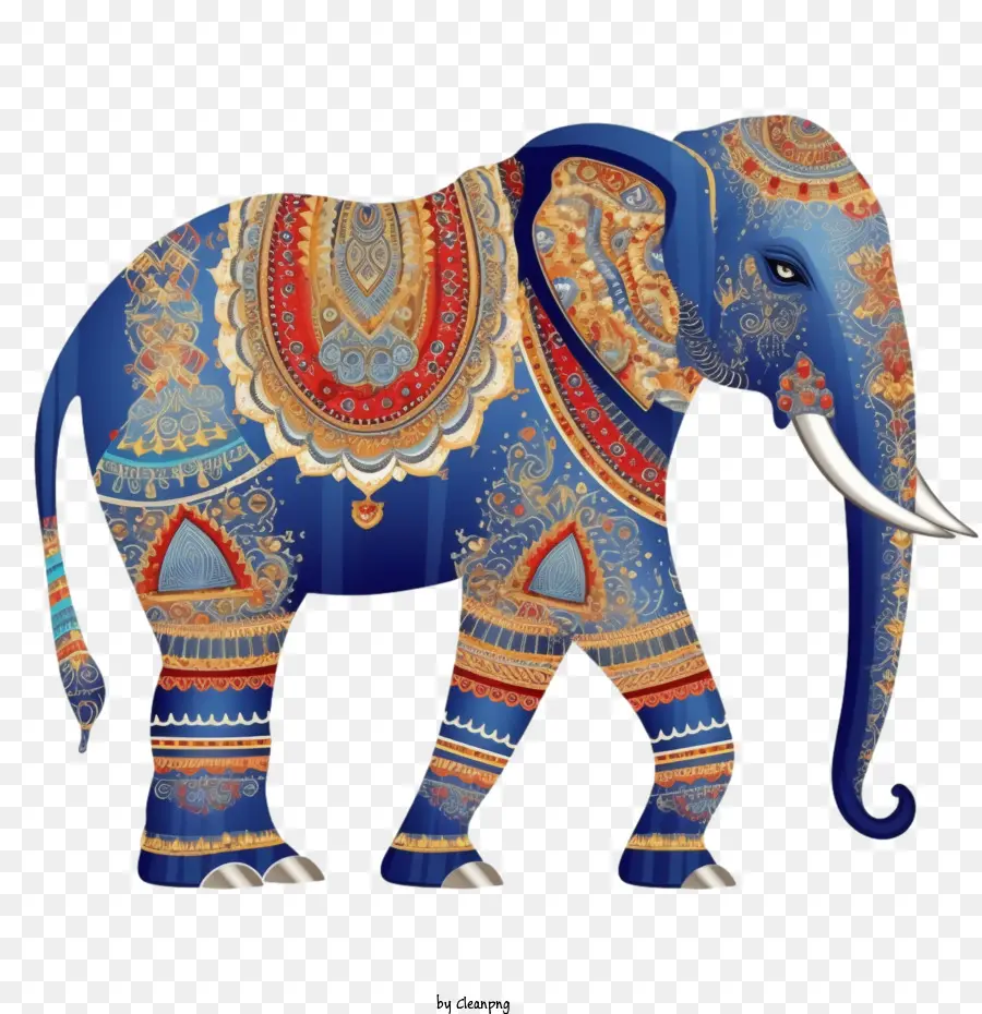 Elefante，Azul PNG