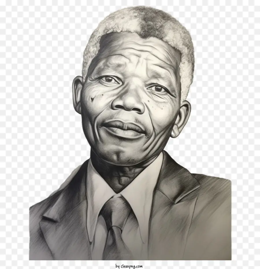 Nelson Mandela，Retrato Colorido PNG