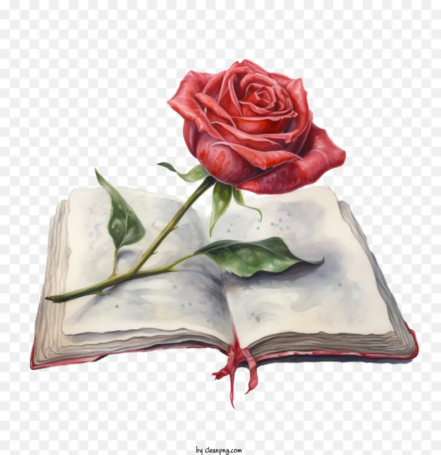 Rosa Vermelha，Livro Vintage PNG