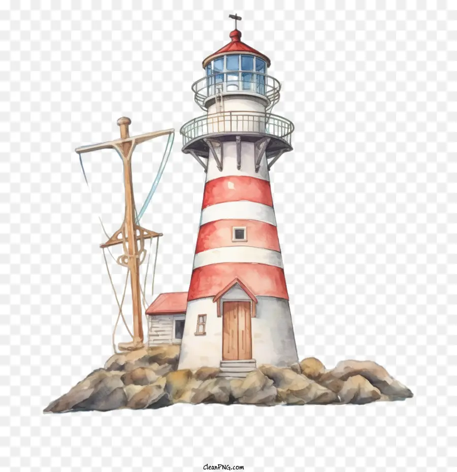 Lighthouse，Aquarela PNG