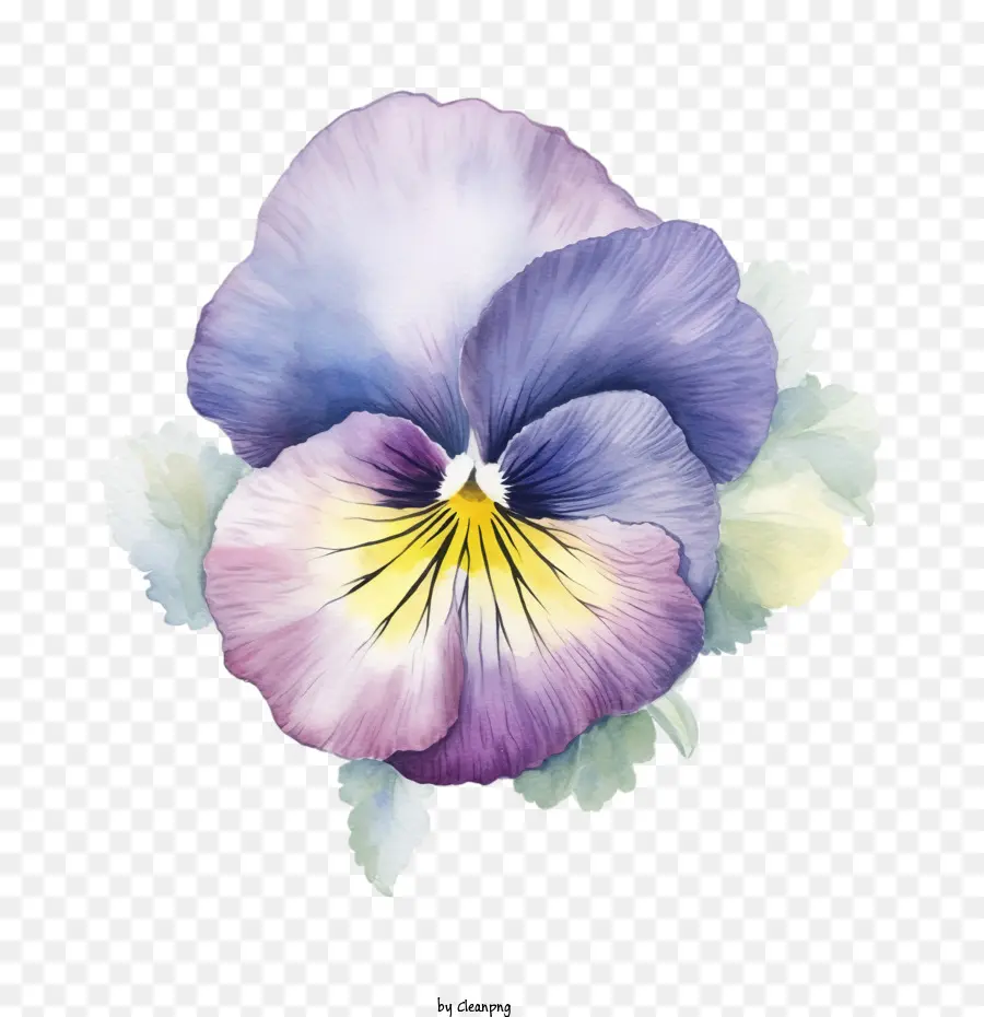 Pansy Flor，Roxo PNG