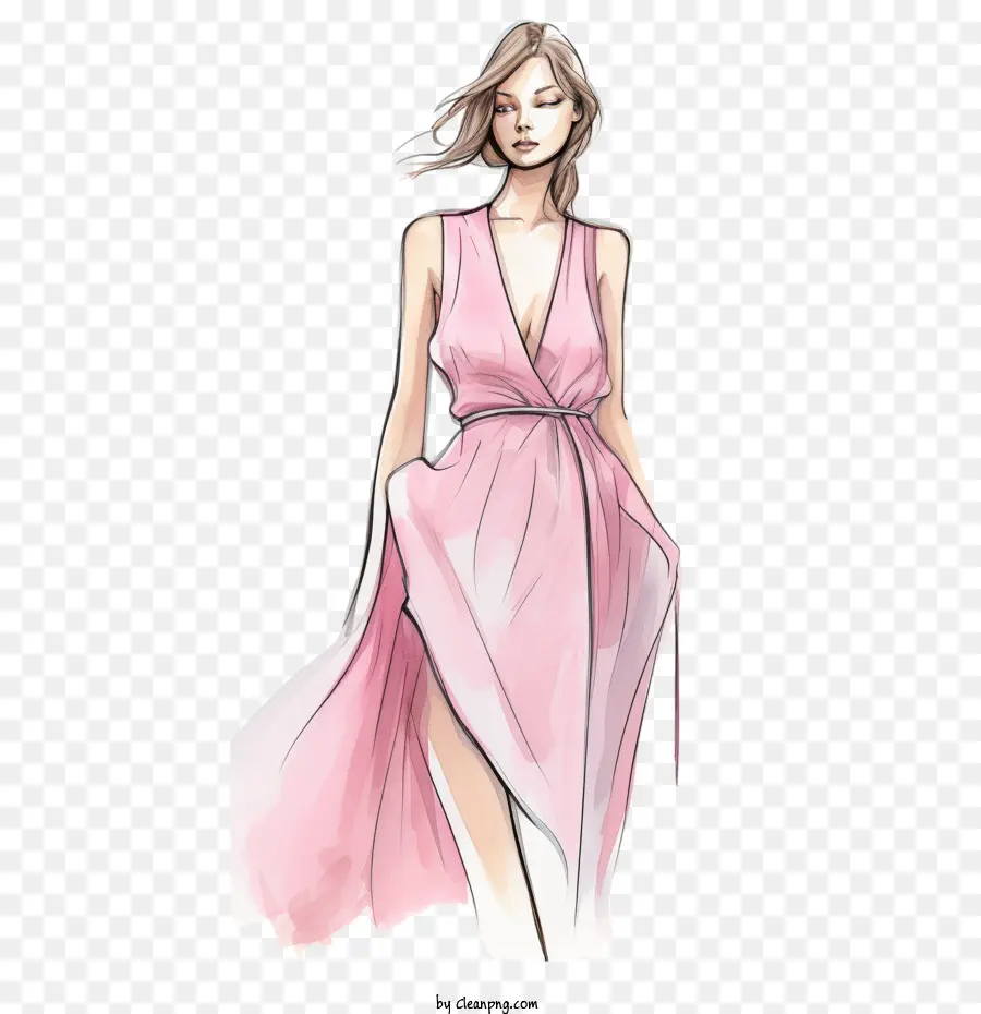 Cor De Rosa Menina，Gown PNG