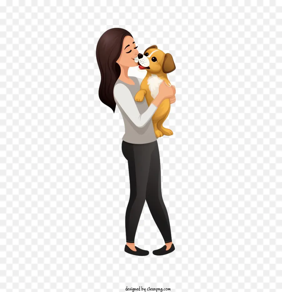 Cachorro Beijando，Mulher Com Cachorro PNG