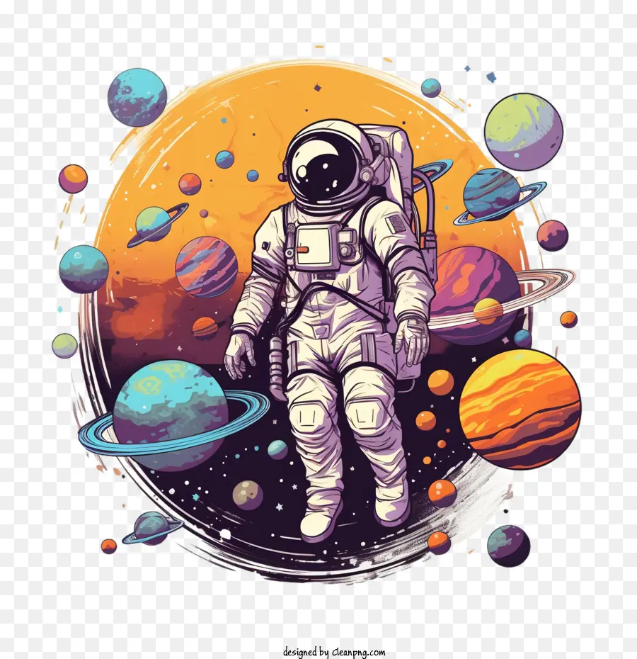 Astronauta，Planetas PNG