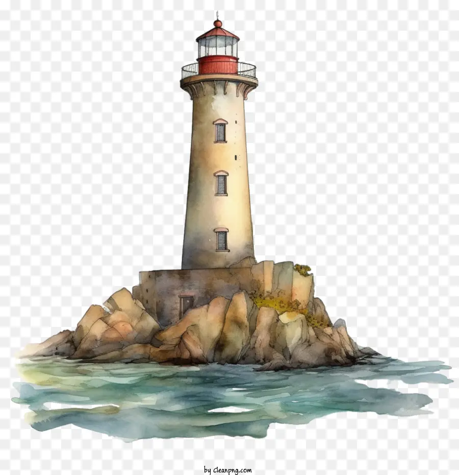 Lighthouse，Aquarela PNG