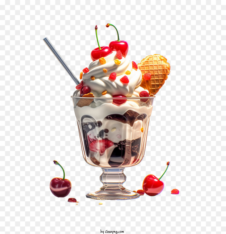 Sundae Sorvete Cerejas Png Transparente Gr Tis