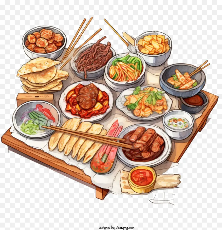 Comida Coreana，Alimentos PNG