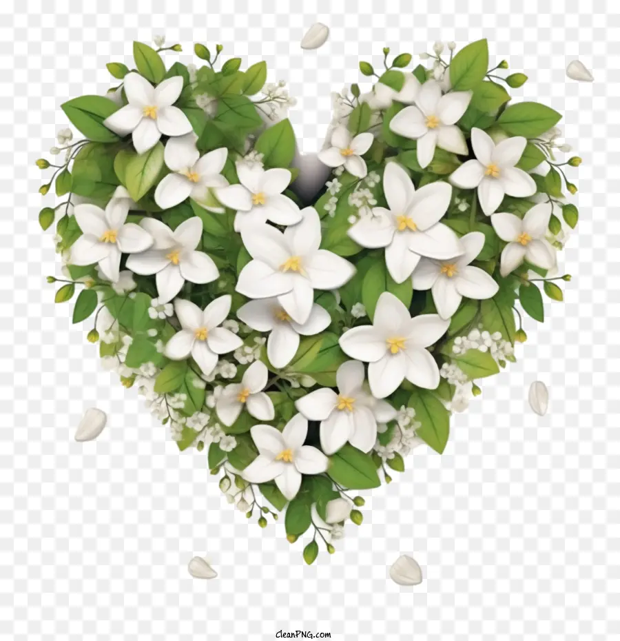 Jasmim，Coração Floral PNG