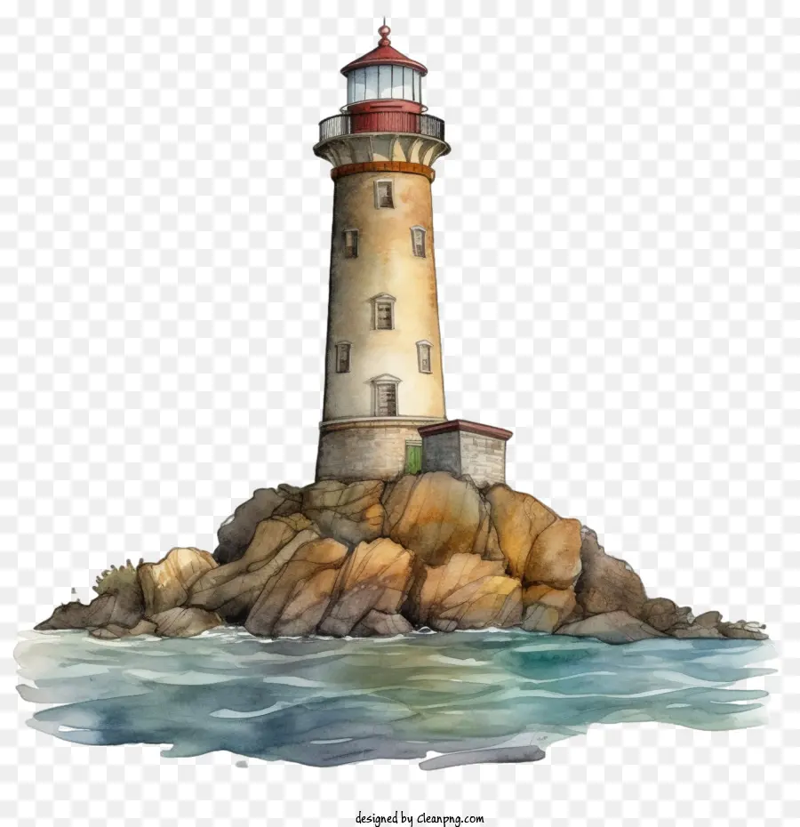 Lighthouse，Aquarela PNG