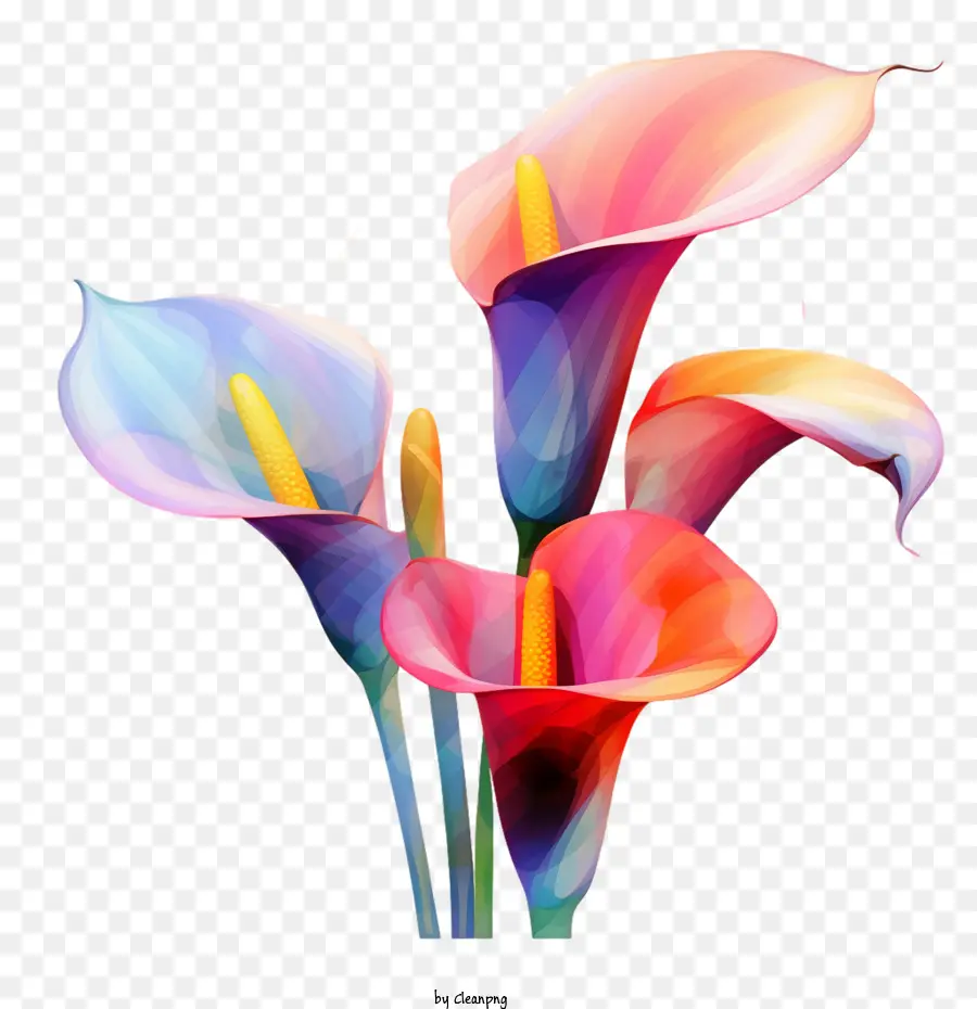 Lírio De Calla，Flores Coloridas PNG