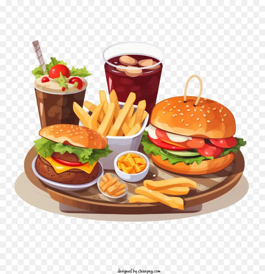 Hamburger，Hambúrguer E Batatas Fritas PNG