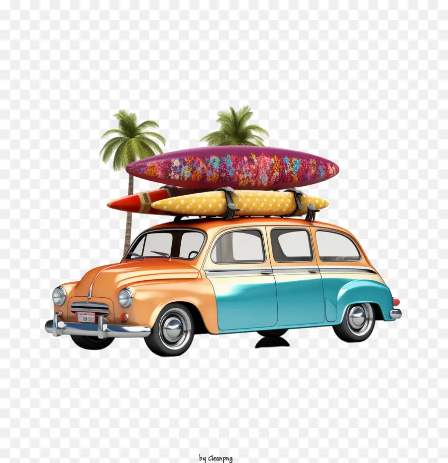 Retro Automóvel，Prancha De Surf PNG