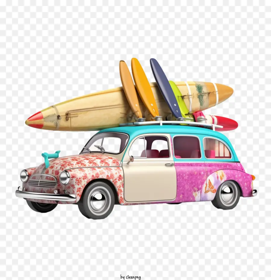 Retro Automóvel，Prancha De Surf PNG