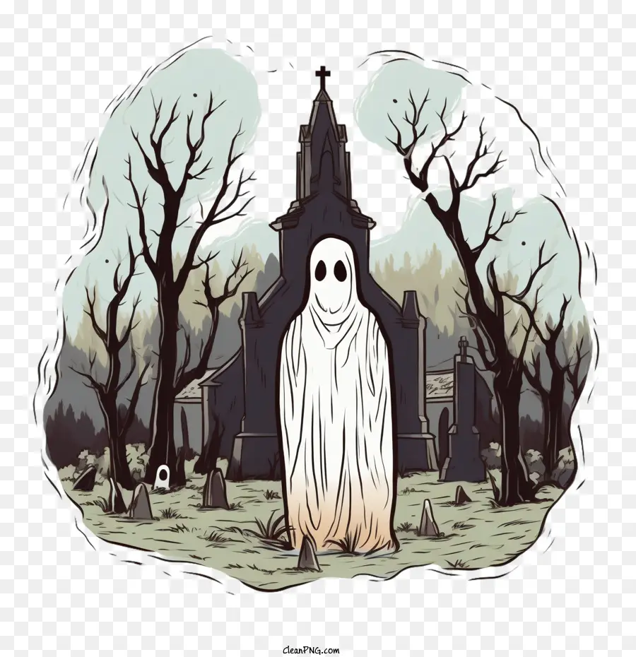 Fantasma，Fantasma No Cemitério PNG