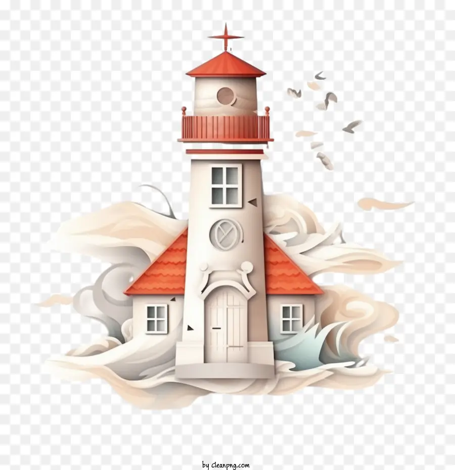 Lighthouse，Nuvens PNG