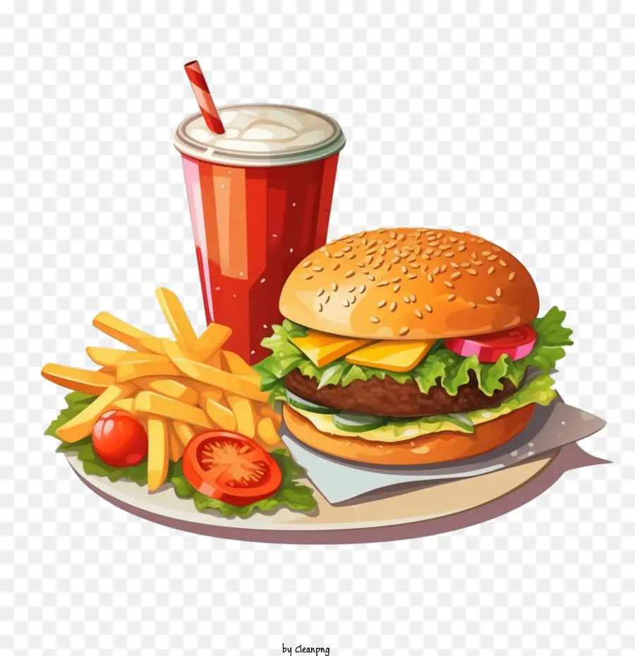 Batatas Fritas，Hamburger PNG