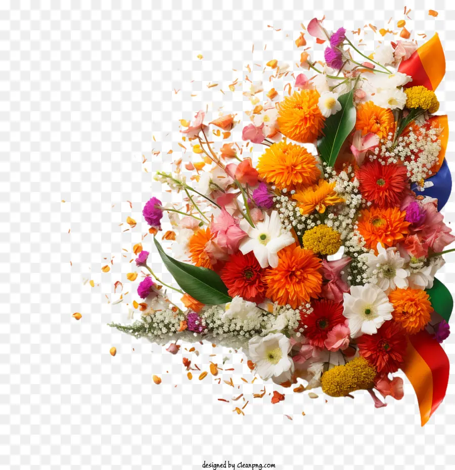 Dia Da Independência Da Índia，Flores Coloridas PNG