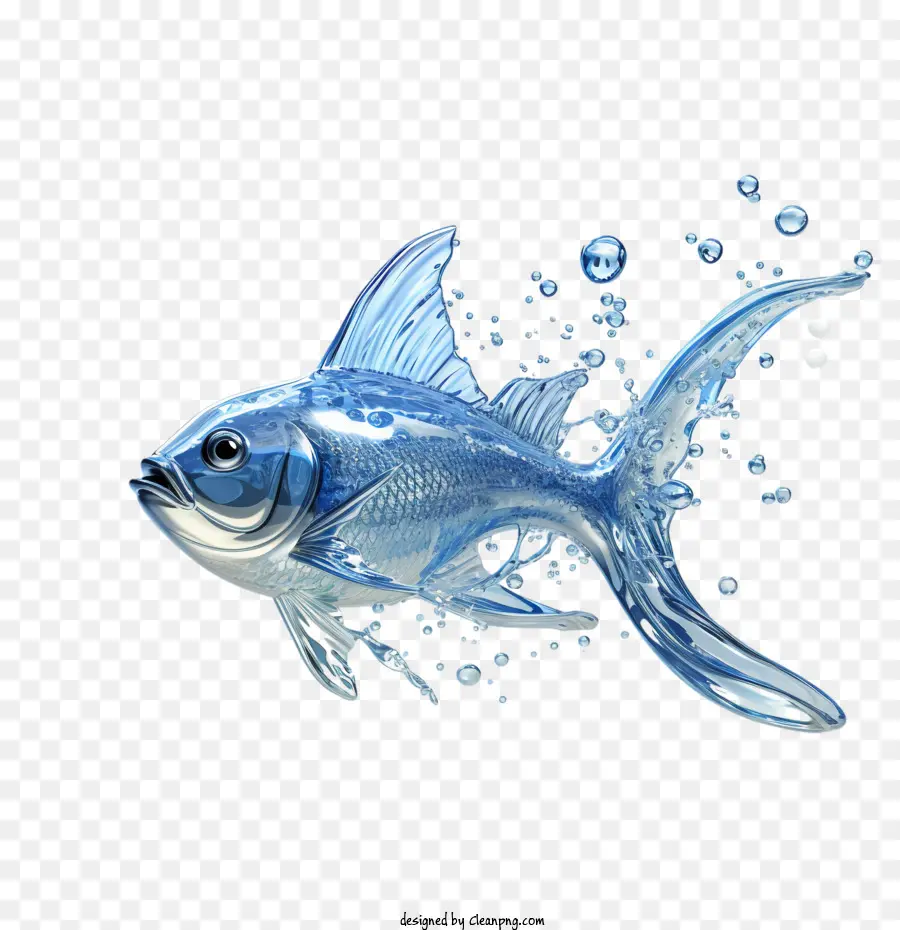 O Esguicho De água，Fish 3d PNG
