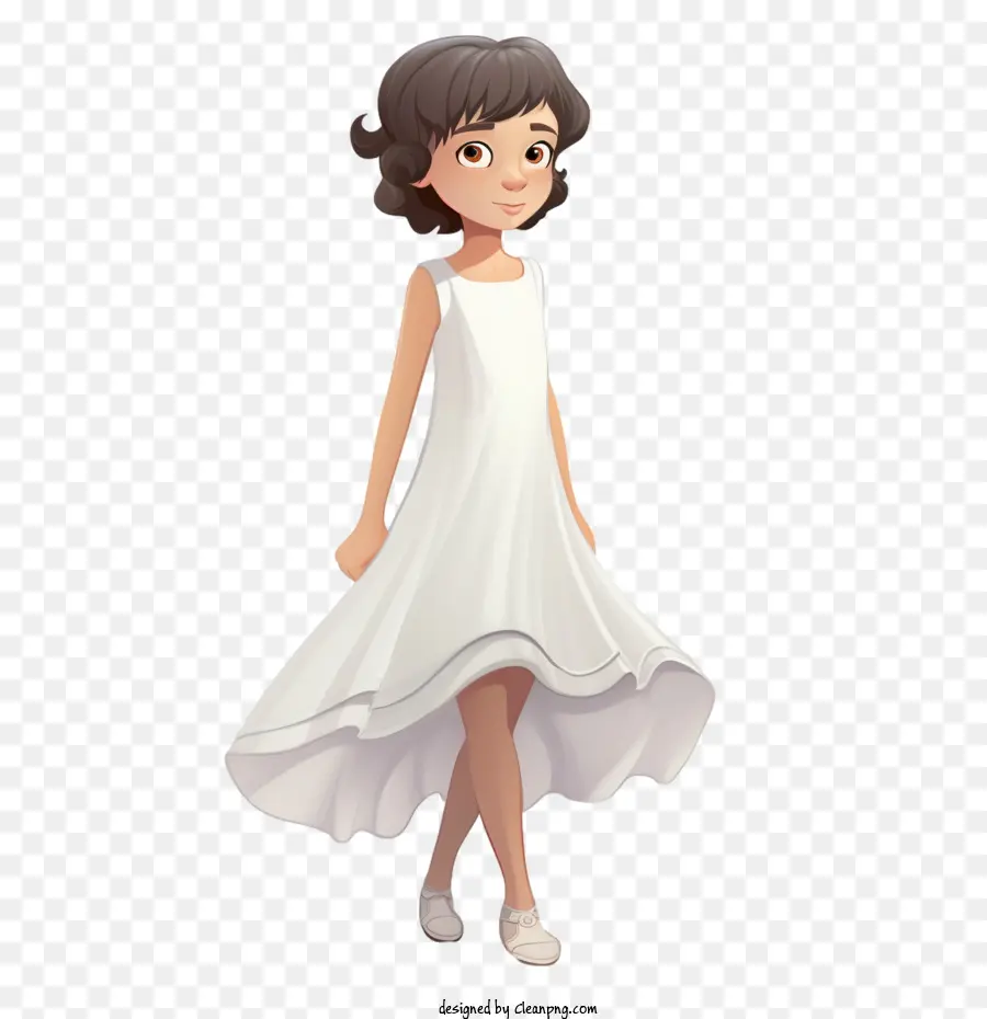 Vestido Branco，Menina PNG