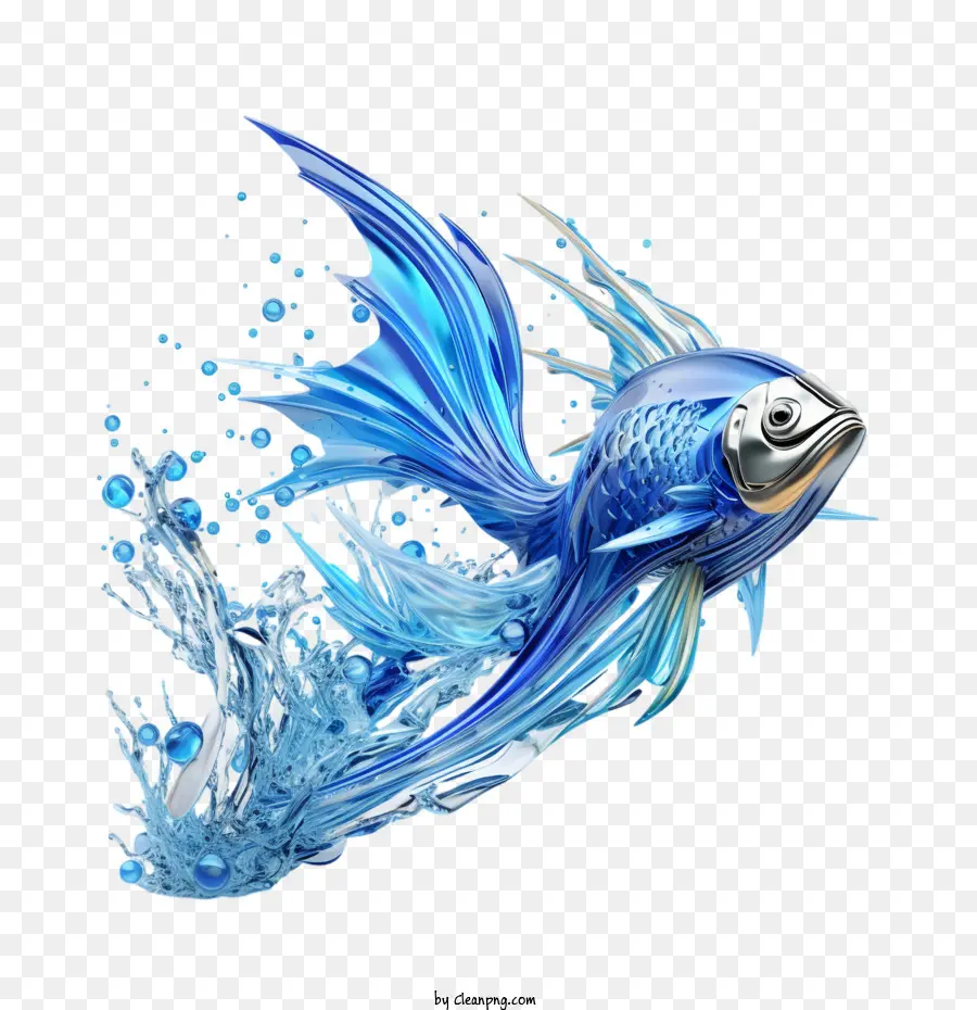 O Esguicho De água，Fish 3d PNG