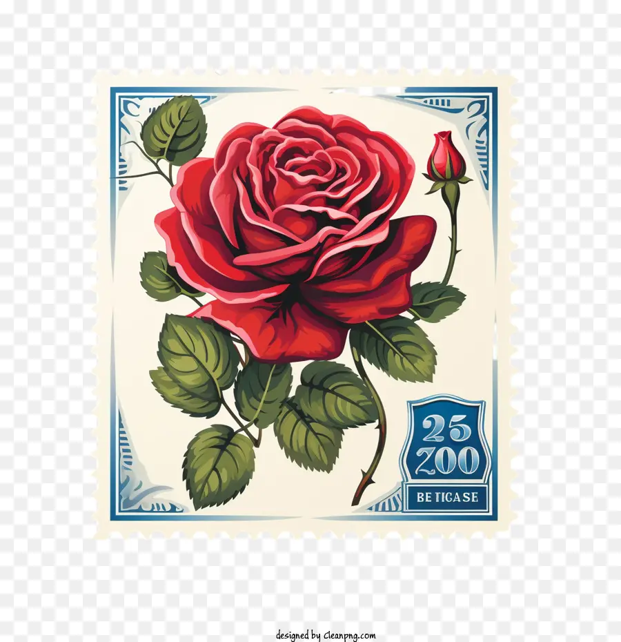 Dia Do Selo Postal，Rosa Vermelha PNG