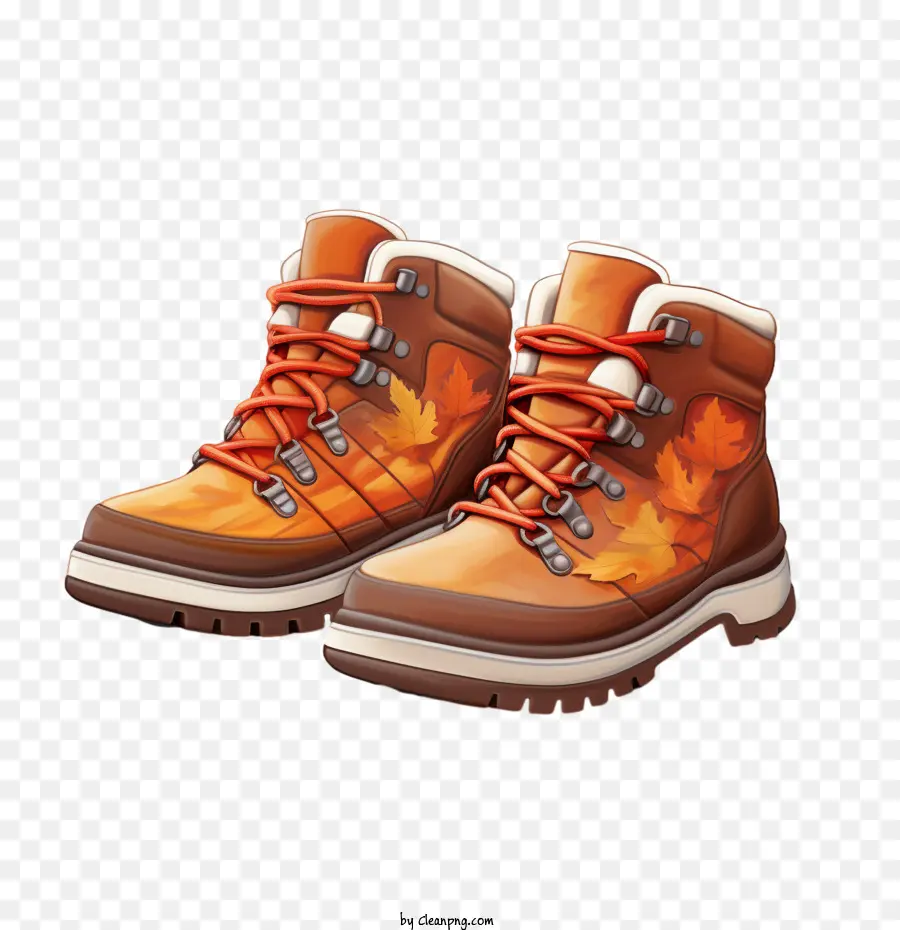 Botas De Outono，Botas De Caminhada Laranja PNG