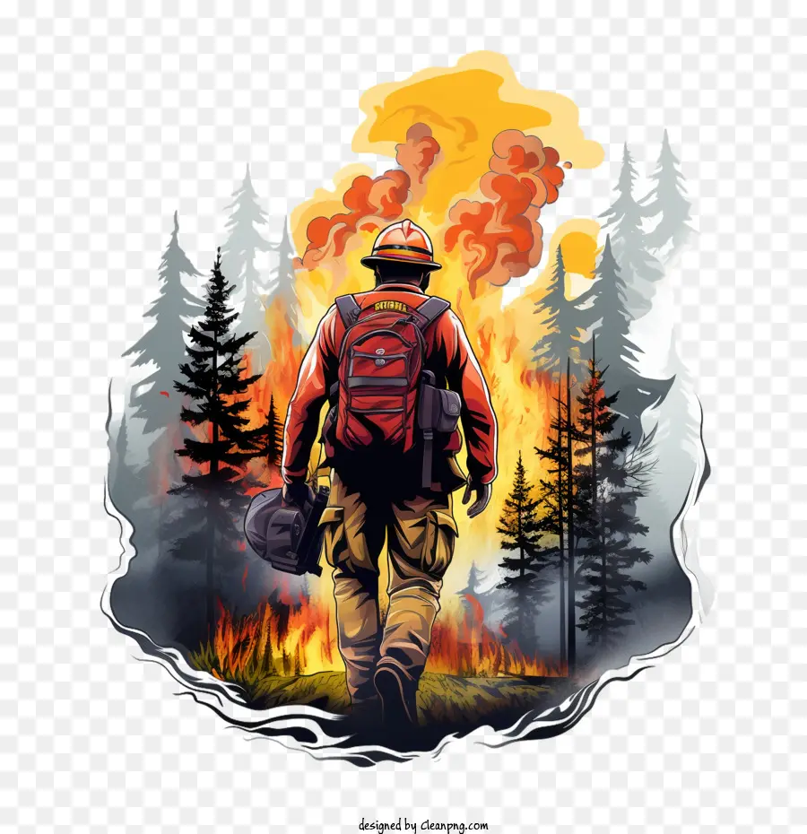 Dia De Bombeiro Da Wildland，Bombeiro PNG