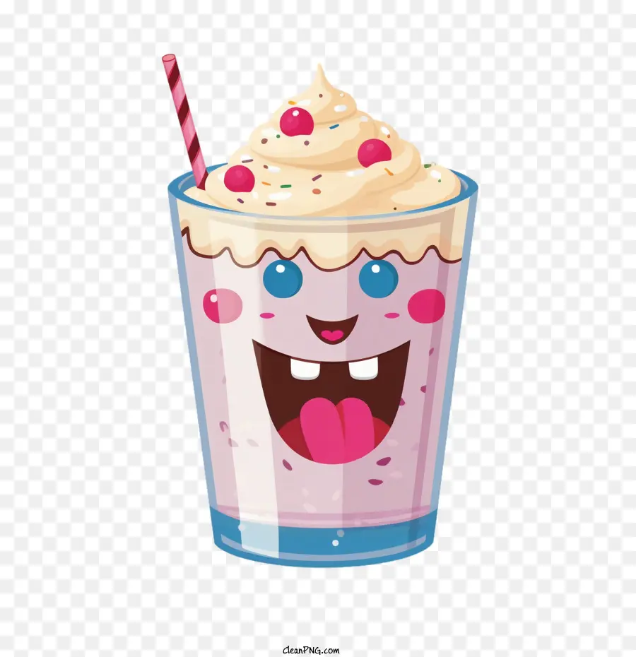 Milk Shake Fofo，Milk Shake De Desenho Animado PNG